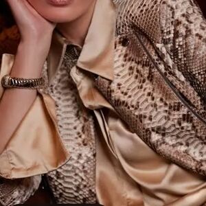 Double D Ranch Snakeskin Blazer in Cream and Brown